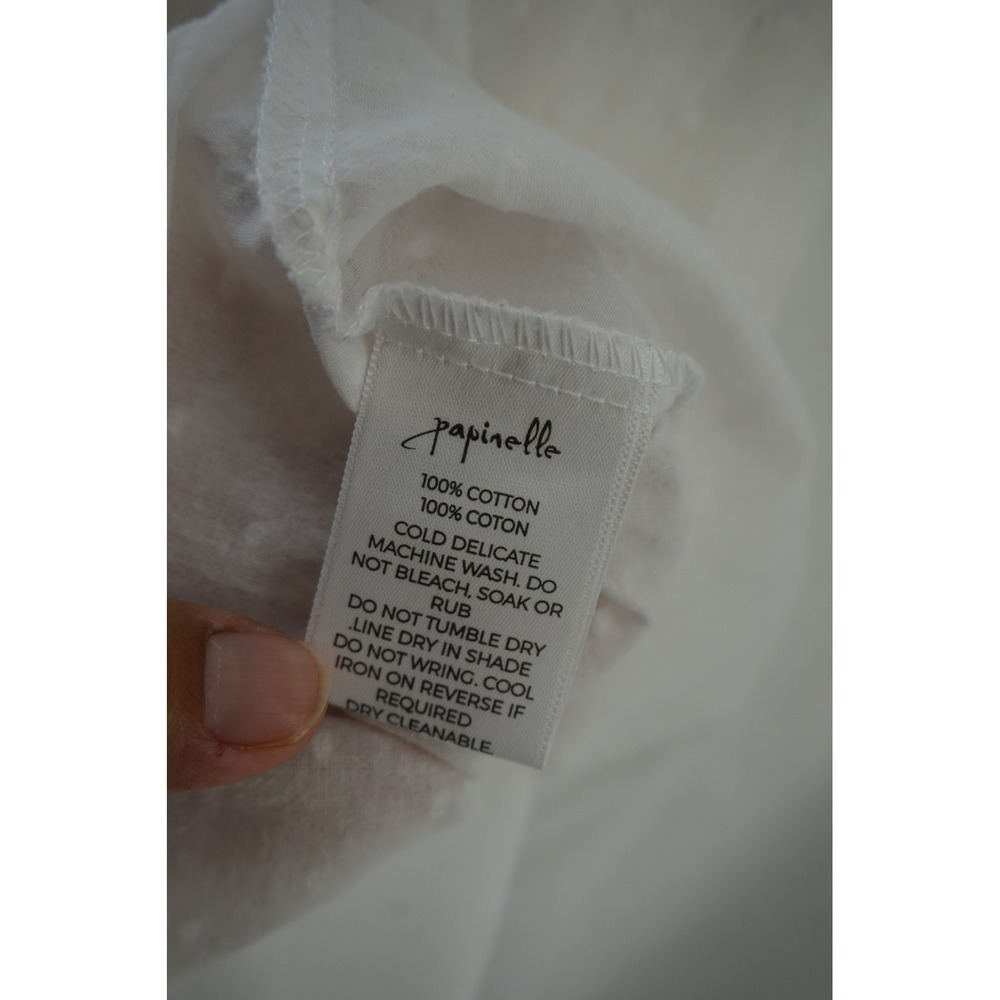 Papinelle Swiss Dot Maxi Nightgown Dress Romantic Cottagecore Boho White Size L - Picture 10 of 12